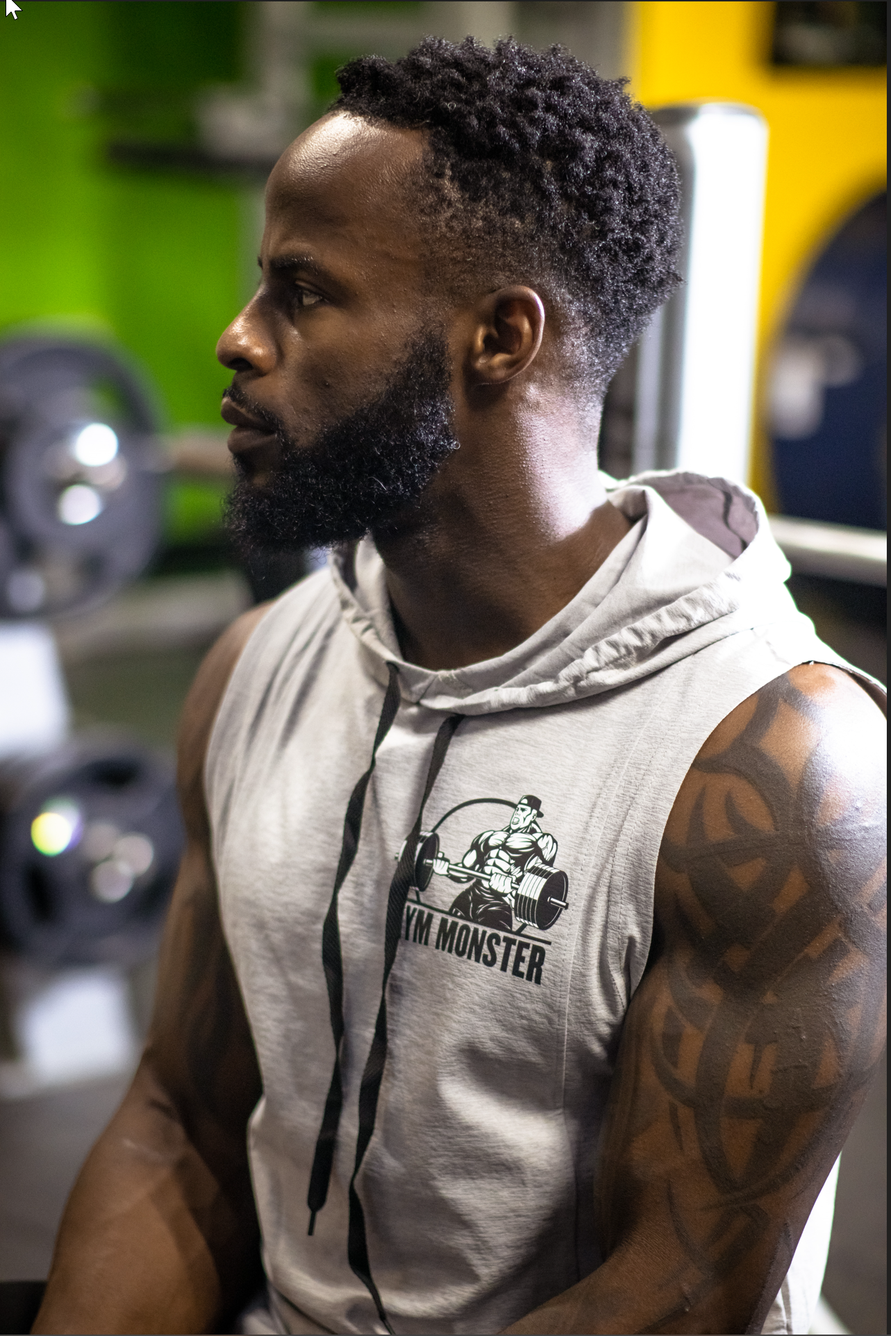 GYM MONSTER Men's Sleeveless Dry-Fit Hoodie