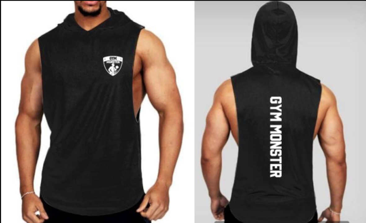 GYM MONSTER Men's Sleeveless Dry-Fit Hoodie