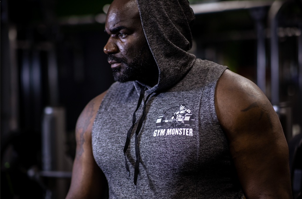 GYM MONSTER Men's Sleeveless Dry-Fit Hoodie