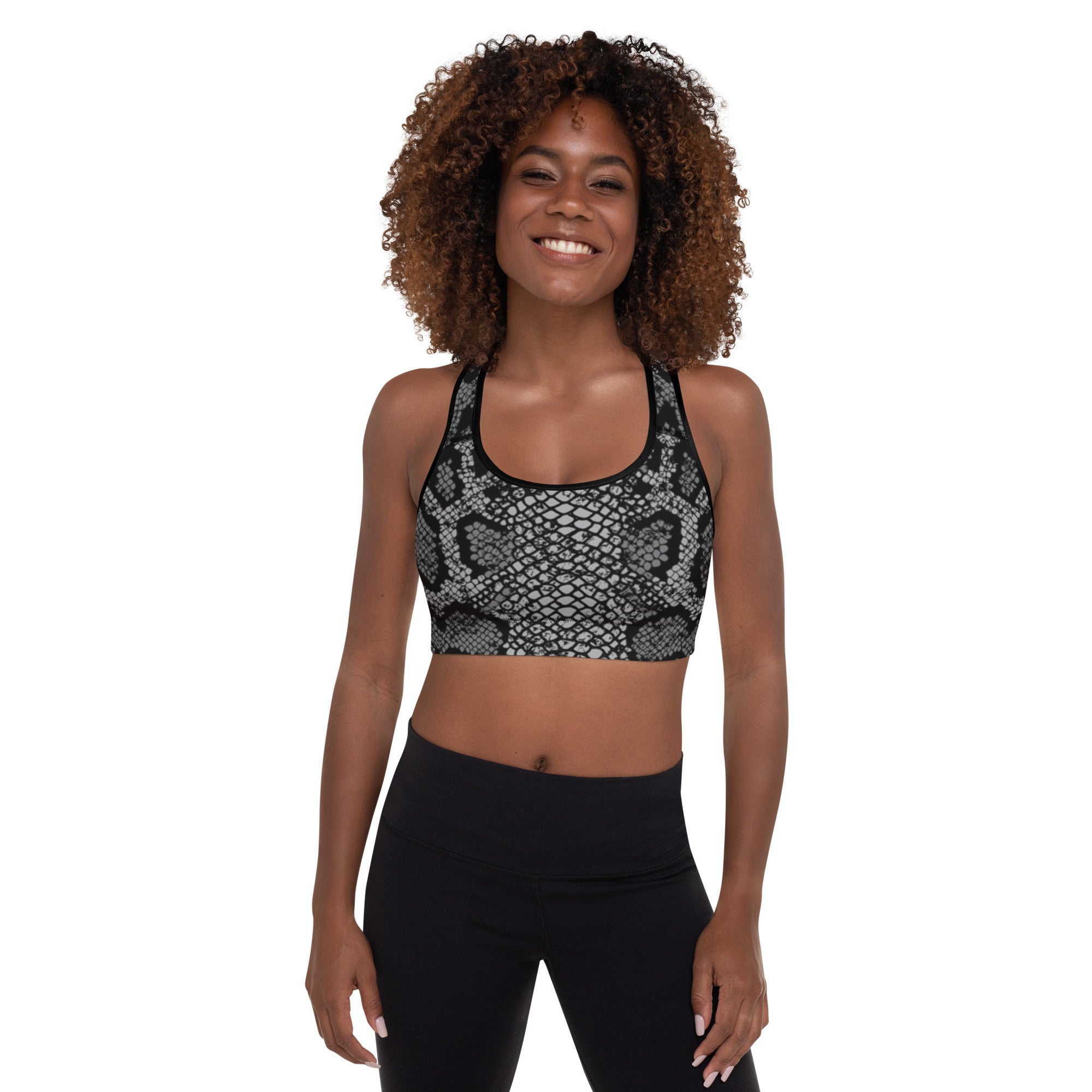 Lady Gym Monster Padded Sports Bra-Snakeskin