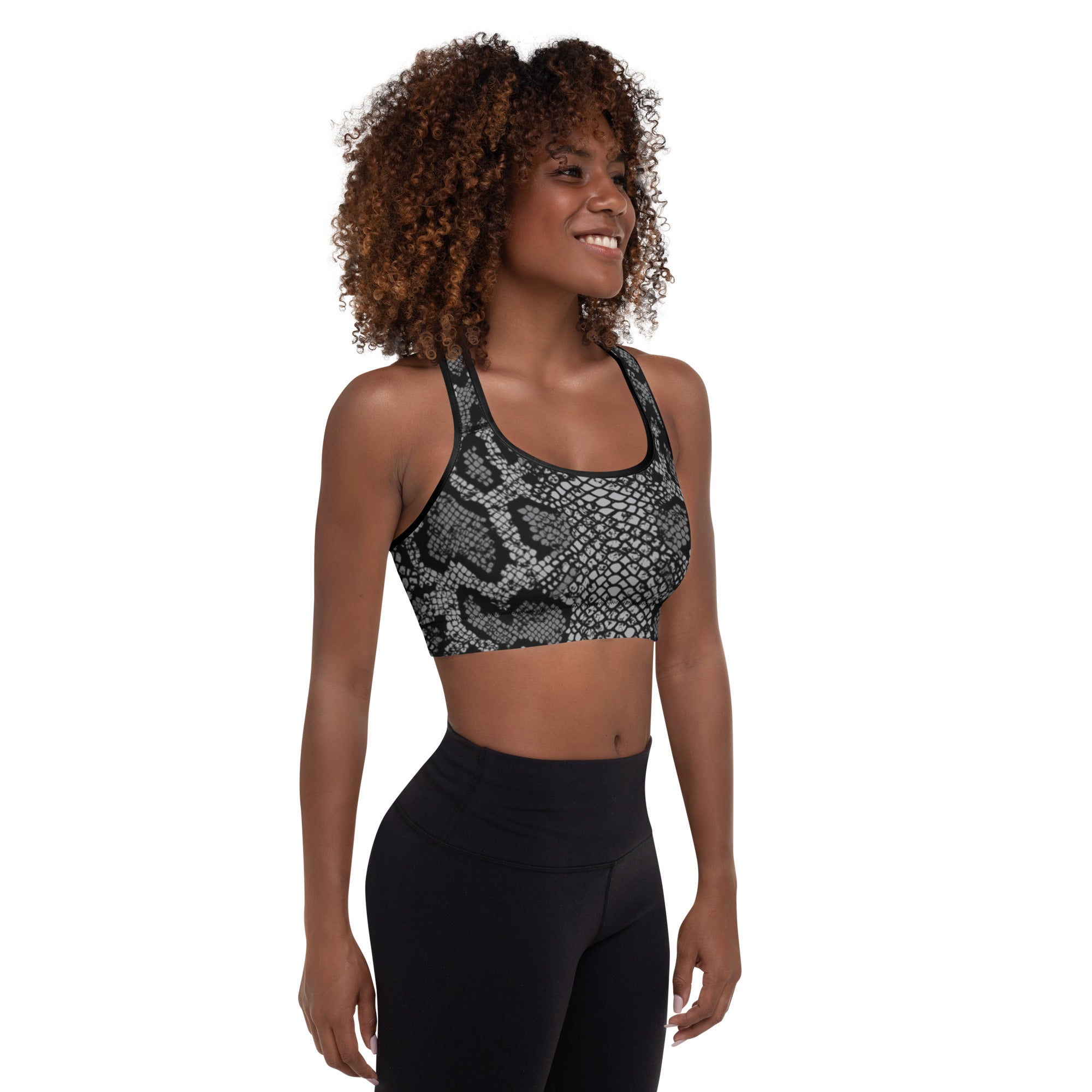 Lady Gym Monster Padded Sports Bra-Snakeskin