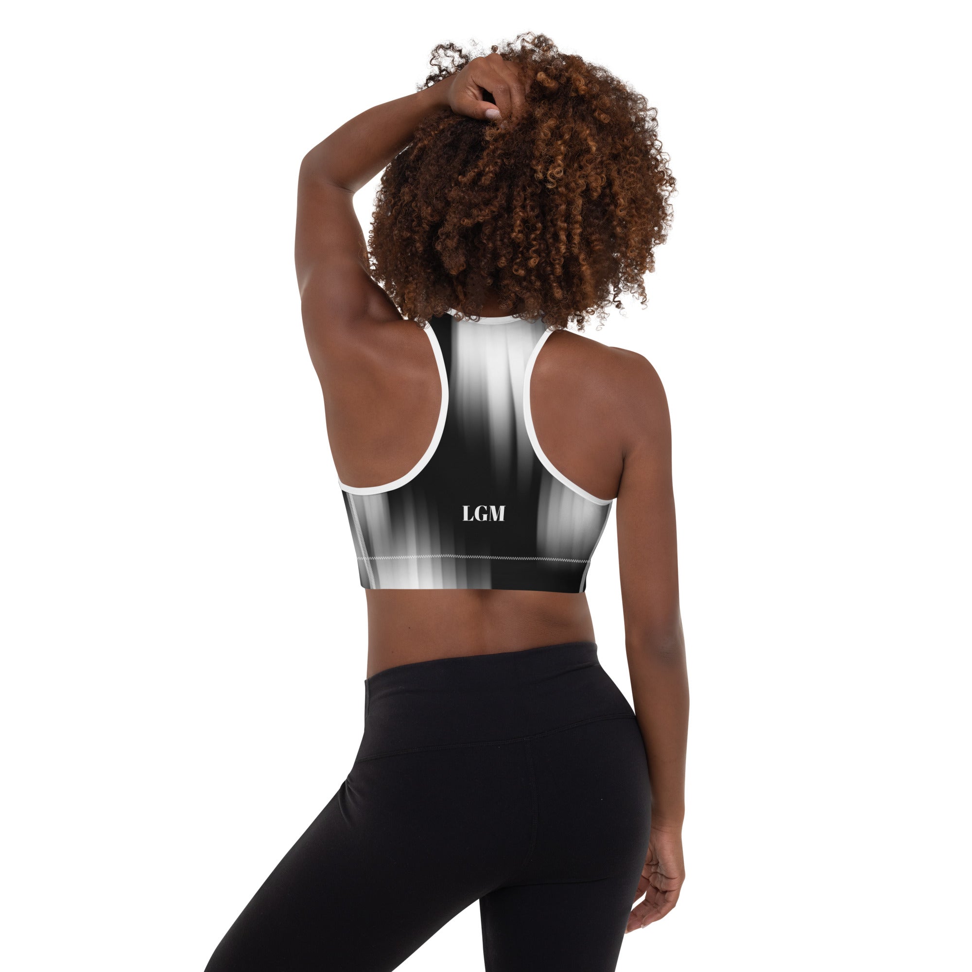 Lady Gym Monster Padded Sports Bra-Black & White