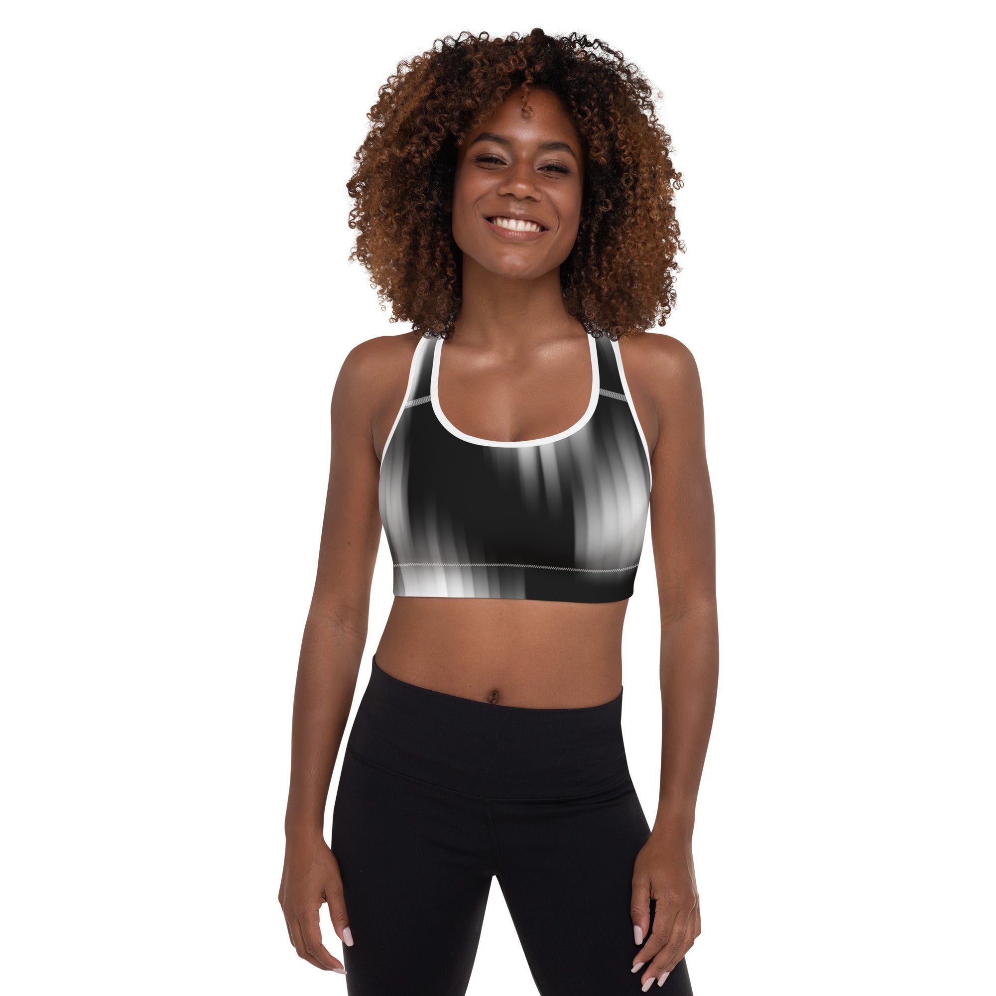 Lady Gym Monster Padded Sports Bra-Black & White
