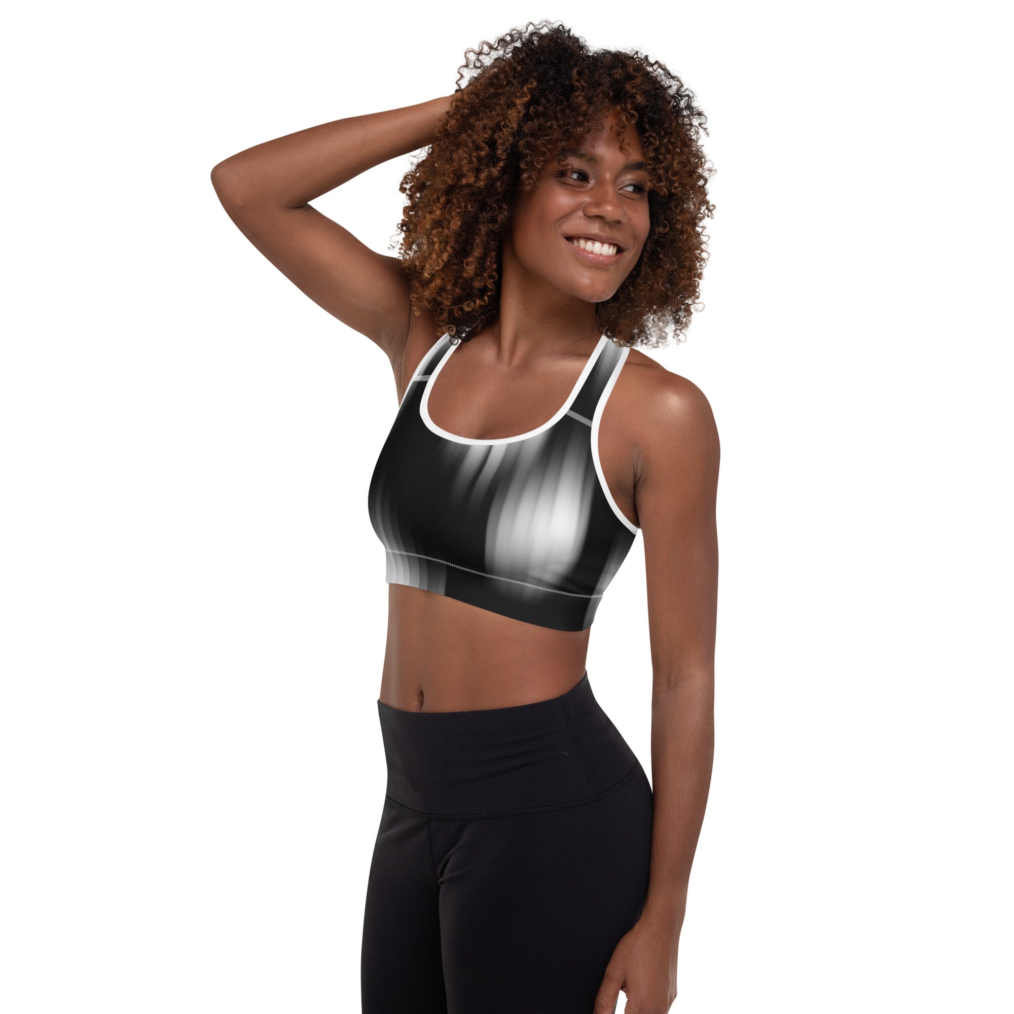 Lady Gym Monster Padded Sports Bra-Black & White
