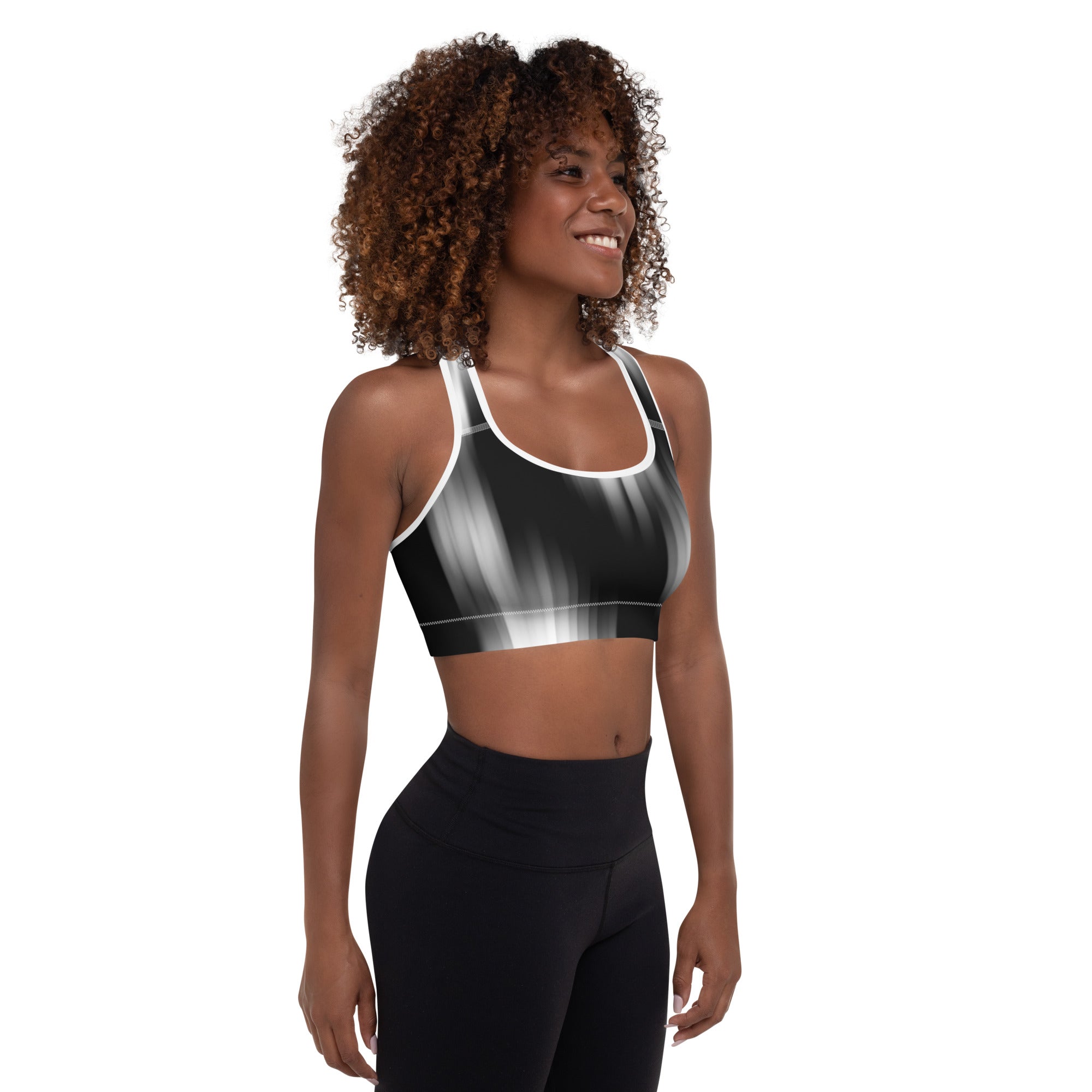 Lady Gym Monster Padded Sports Bra-Black & White