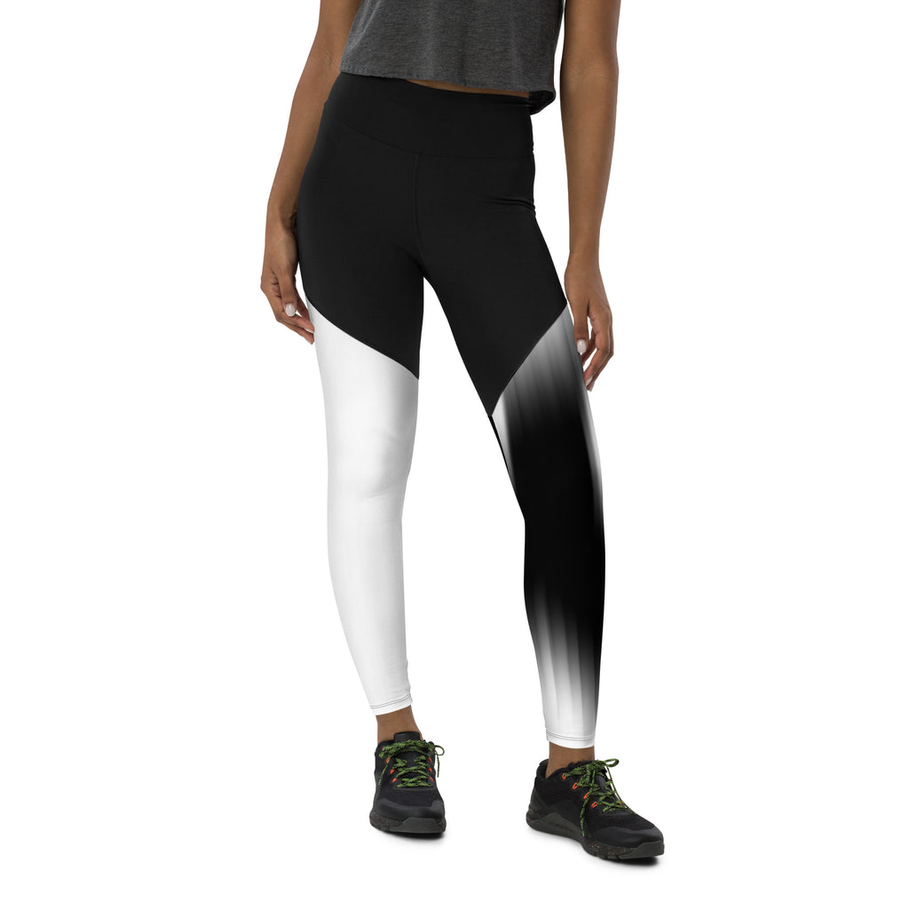 Lady Gym Monster Sports Leggings-Black & White